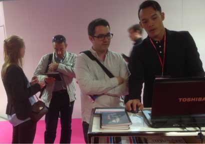 Accueil de l'équipe bepub sur le salon Graphitec 2015 à Paris