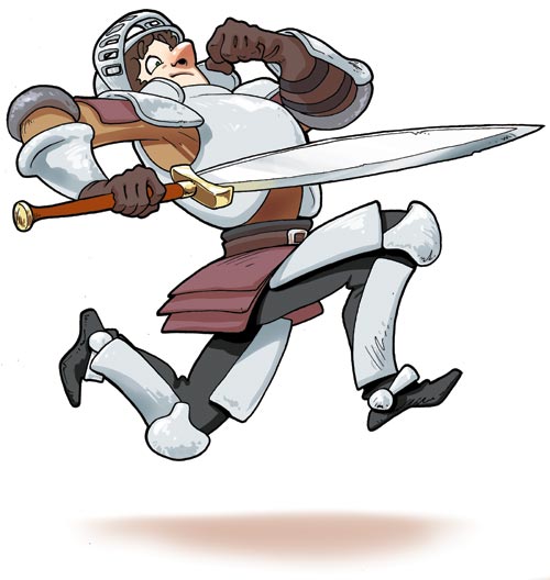 Achile - chevalier qui coure en armure