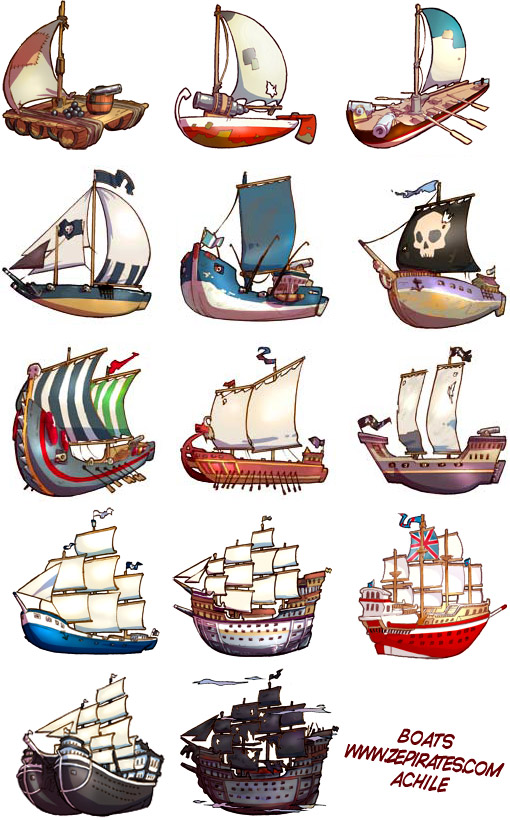Achile - Concept art bateaux