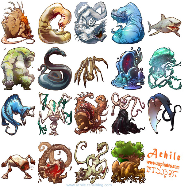 Achile - character design monstres