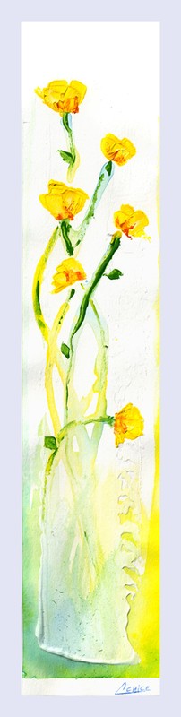 Achile - peinture de boutons d'or - acrylique et gesso