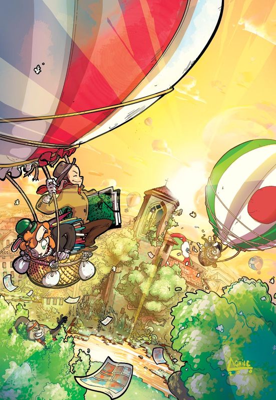 Achile - illustration montgolfières pour festival BD
