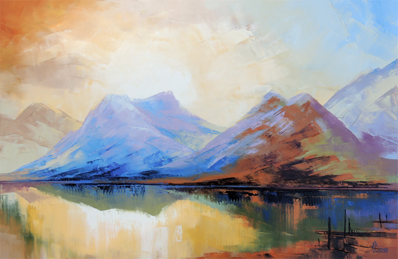 Alain Baras - Vue du lac Annecy 92x60