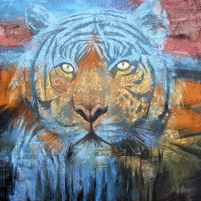Alain Baras - Le tigre du Bengal 80 x 80