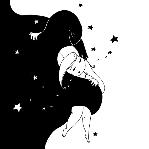 Alice Laverty - Illustration femme les larmes retenues