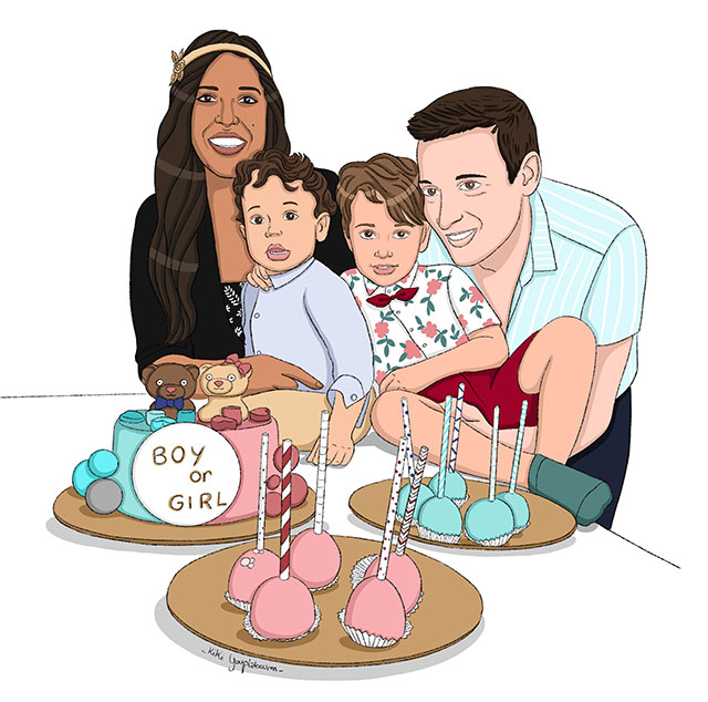 Christelle Fortrat - Illustration pour un faire-part de naissance