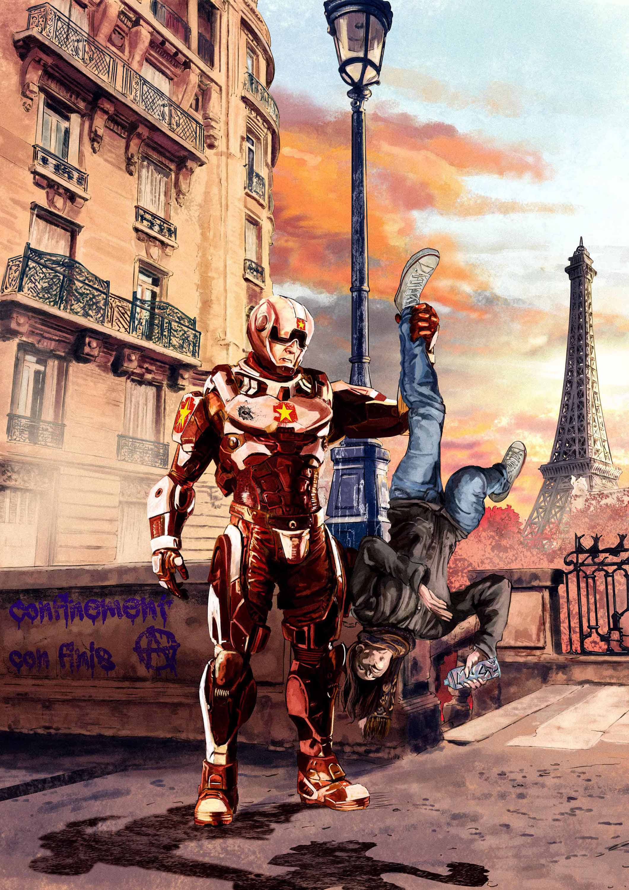 Christophe Esquerré - Démocratie en France- digital painting-Toulouse