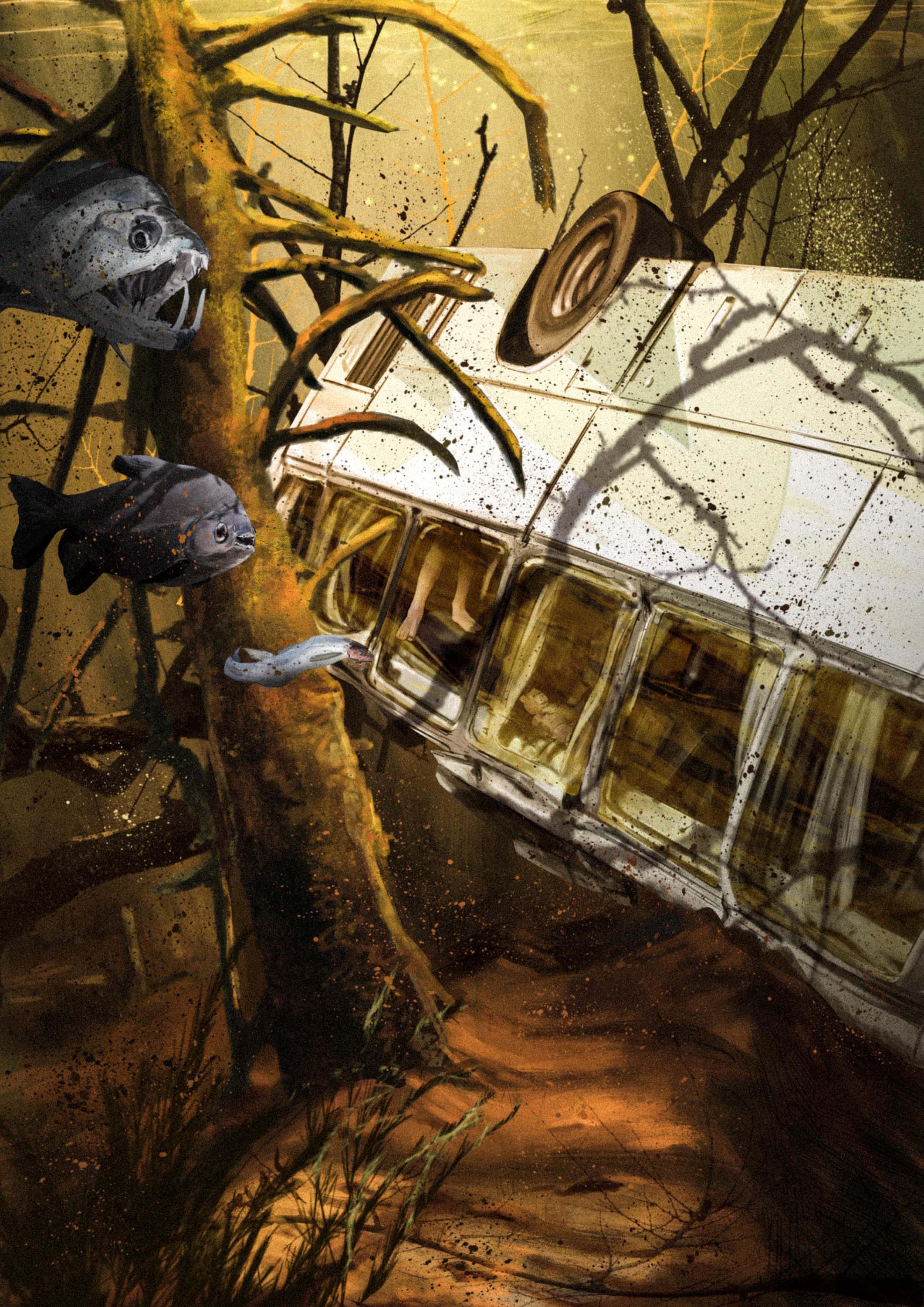 Christophe Esquerré - L'accident - peinture numérique- digital painting-Toulouse