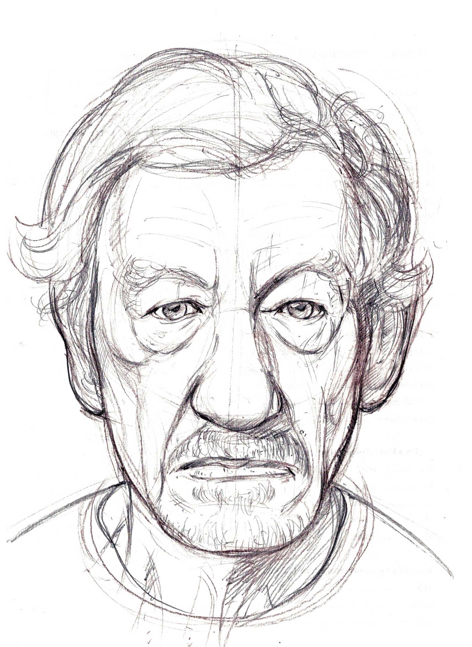 Christophe Esquerré - Esquisse de l'acteur Ian McKellen- TOULOUSE
