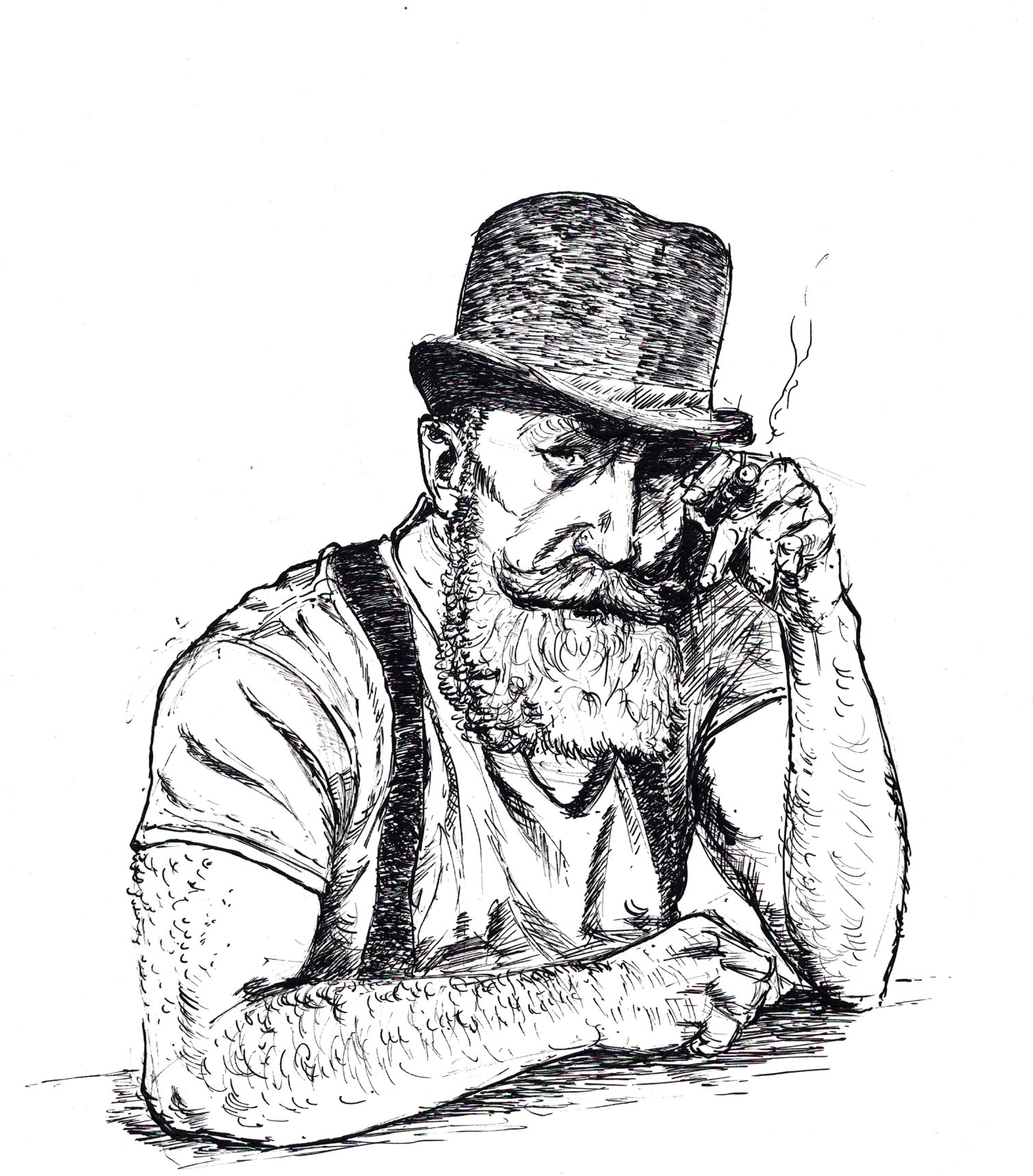 Christophe Esquerré - Esqueisse à l'encre
