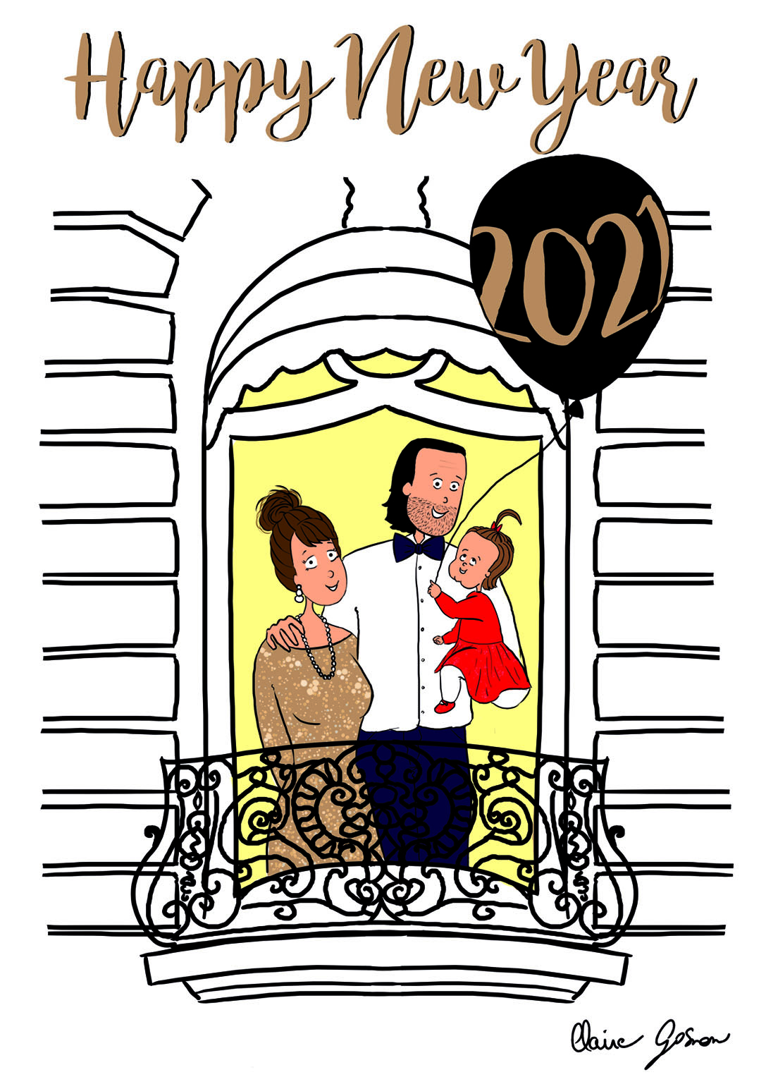 Claire Gosnon - illustration carte de voeux 2021