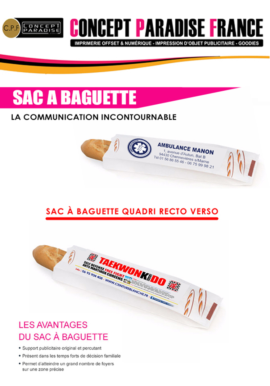 Concept Paradise France - sac a baguette personnalisé