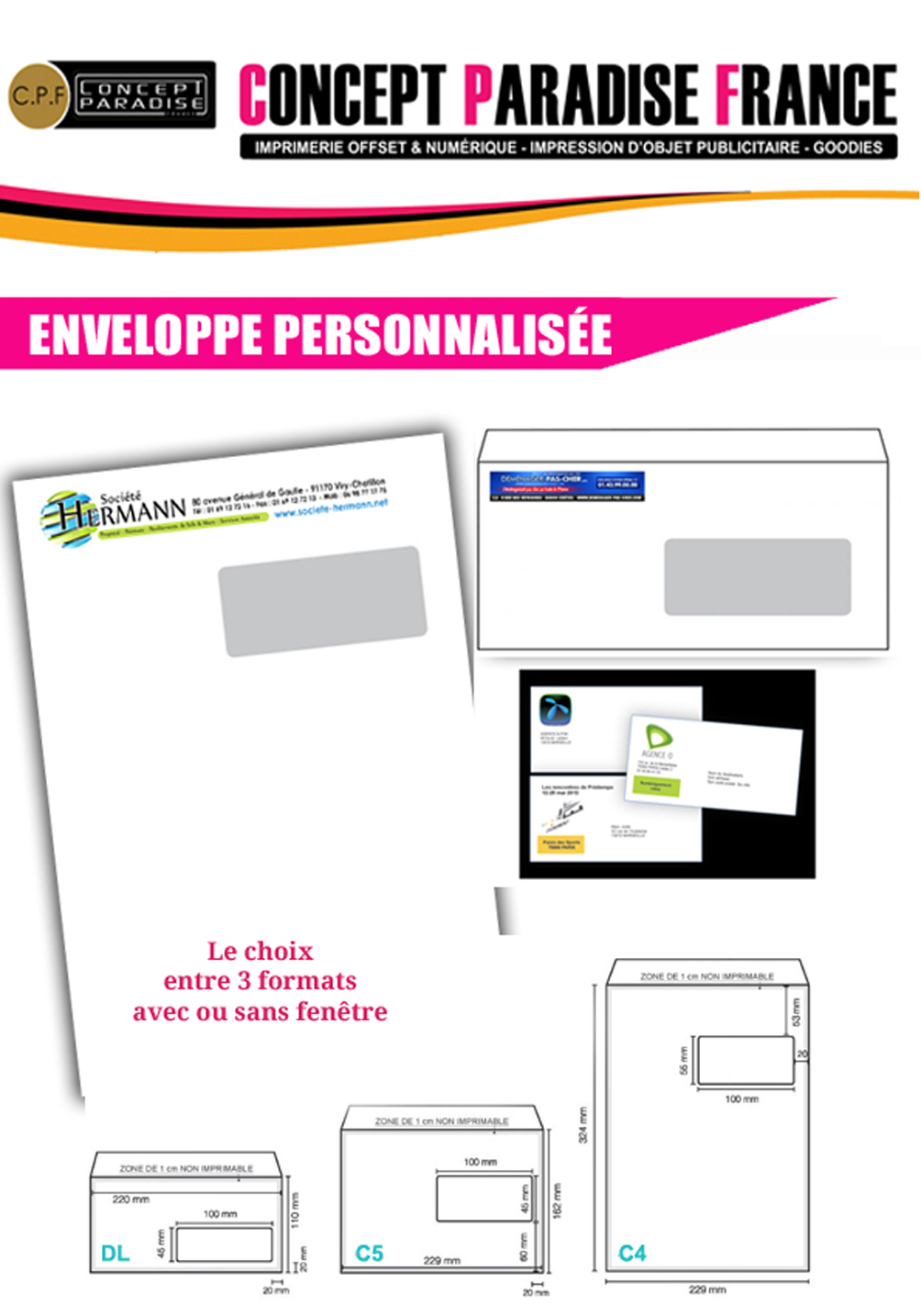 Concept Paradise France - IMPRESSION ENVELOPPES PERSONNALISEES