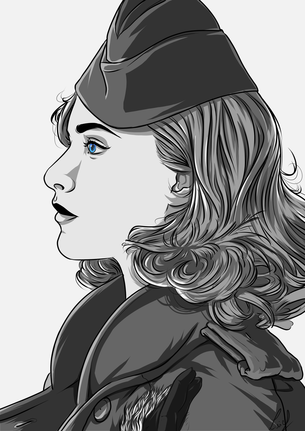 Luviel - Portrait femme monochrome