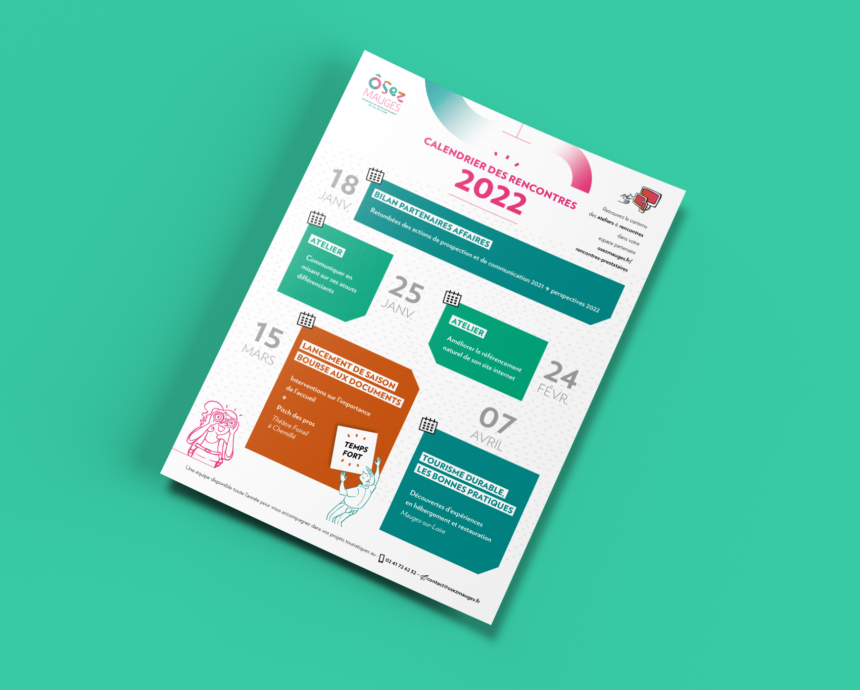 Magali AC graphisme - Calendrier tourisme Les Mauges affichette graphiste Angers