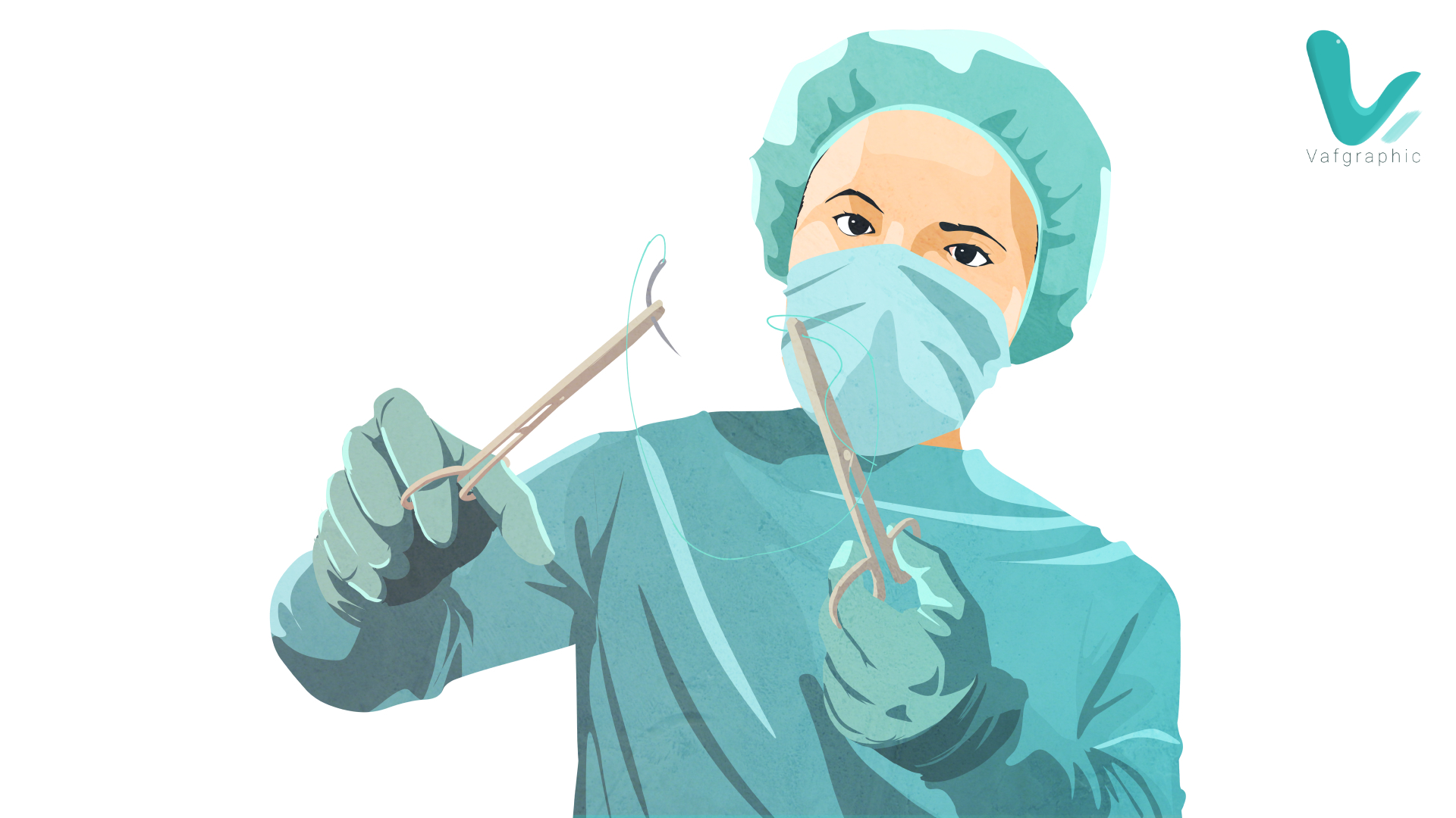 Vafgraphic - illustration flat design chrirurgie d'urgence secteur santé