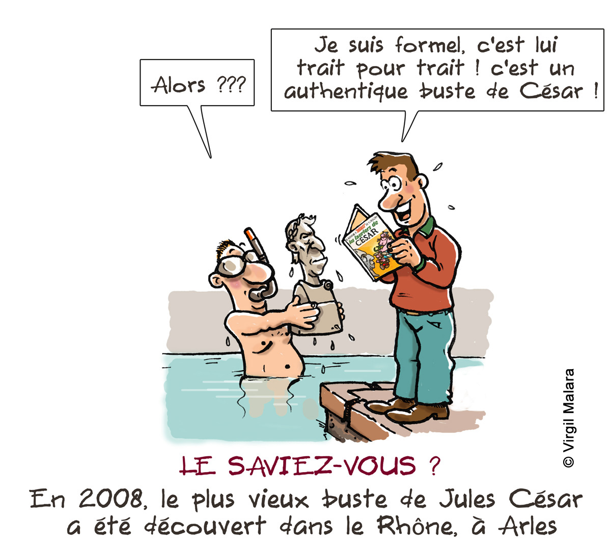 Virgil Malara - Découverte du buste de Jules César