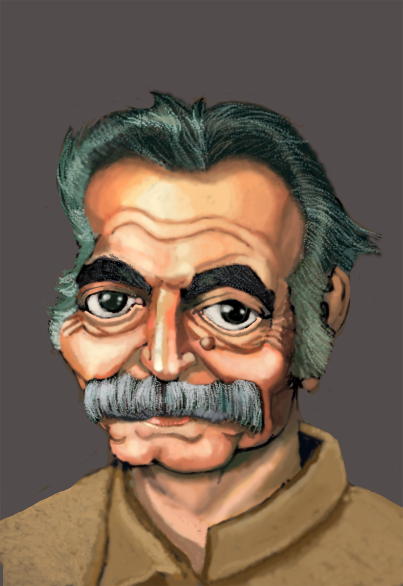 Virgil Malara - Caricature de Georges Brassens
