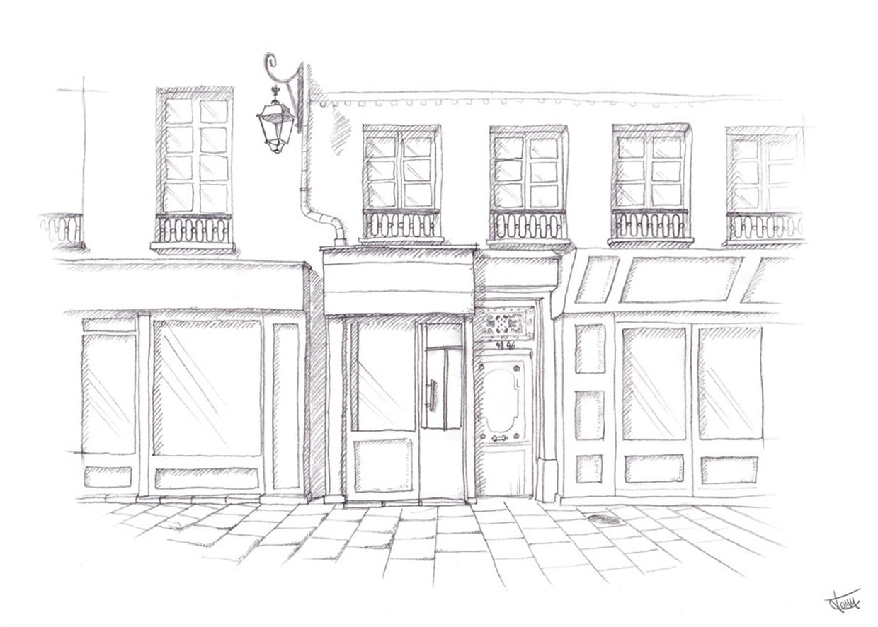 Dessin Au Crayon D Une Facade De Magasin Wns Studio